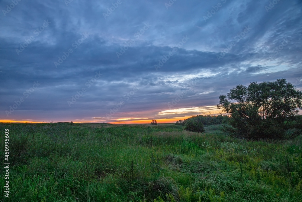 Fototapeta premium sunset landscapes in the wild nature of Russia