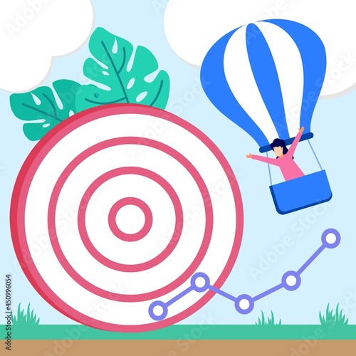Illustration vector graphic cartoon character of business target