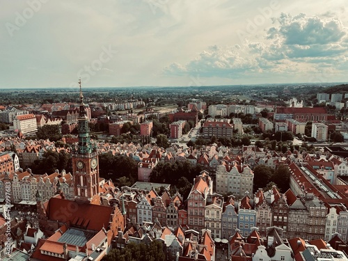 Aerial view of a European city