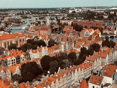 Aerial view of a European city