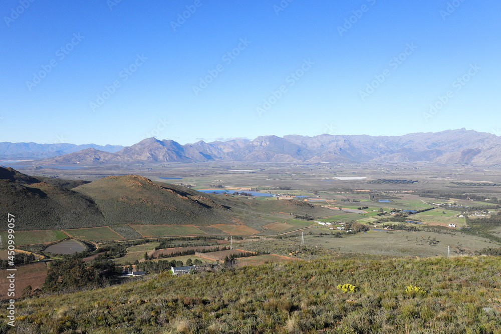 A panoramic view over the Breede River Valley