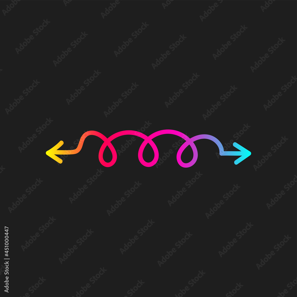Conflict of interest icon. Double left and right arrow with spiral Conflict of interest icon. Double left and right arrow with spiral
