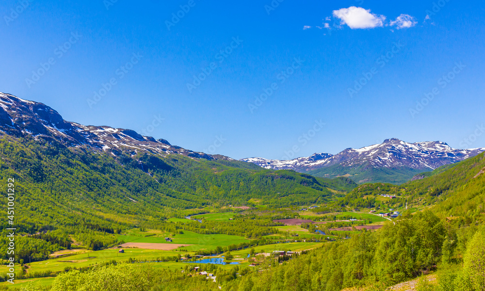 Beautiful valley panorama Norway Hemsedal Skicenter with snowed in Mountains. Beautiful valley panorama Norway Hemsedal Skicenter with snowed in Mountains.