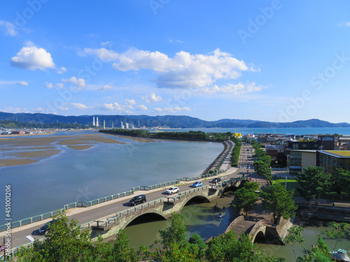 名勝和歌の浦　鏡山から不老橋、あしべ橋、和歌浦を望む