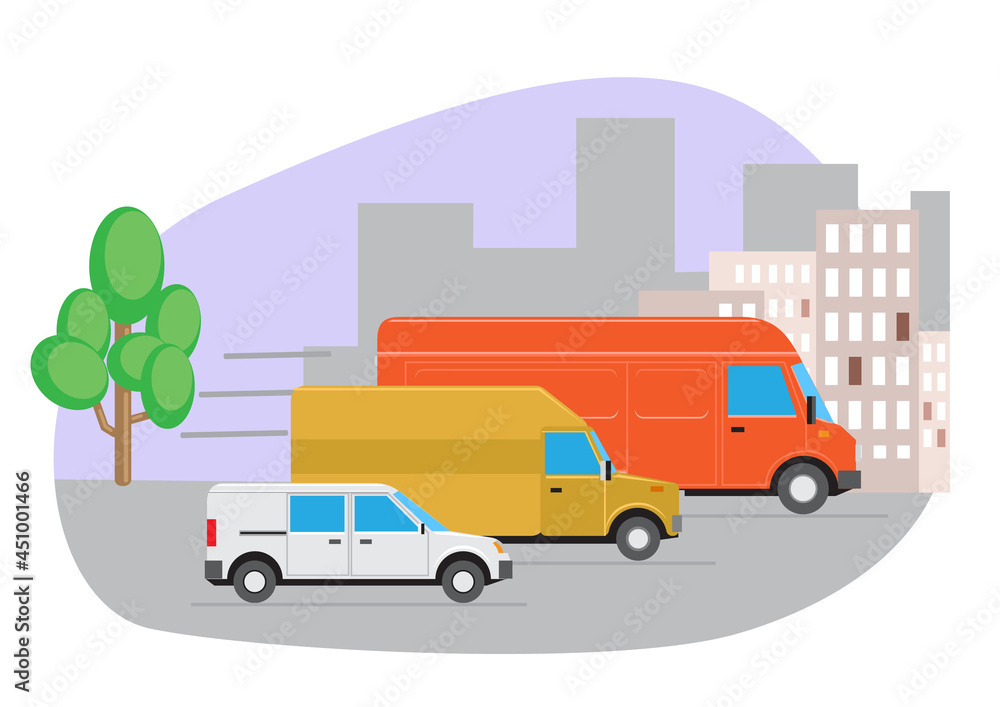 vector illustration of freight transportation