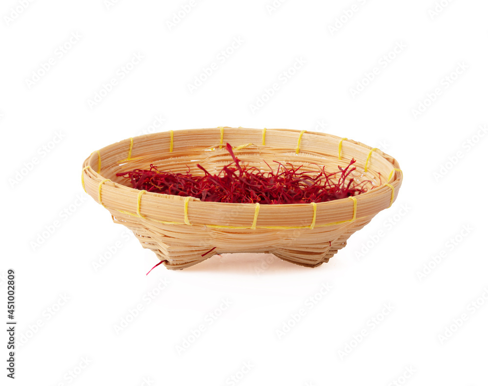 Fototapeta premium saffron threads an isolated on white background