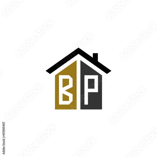 bp home logo design vector luxury linked