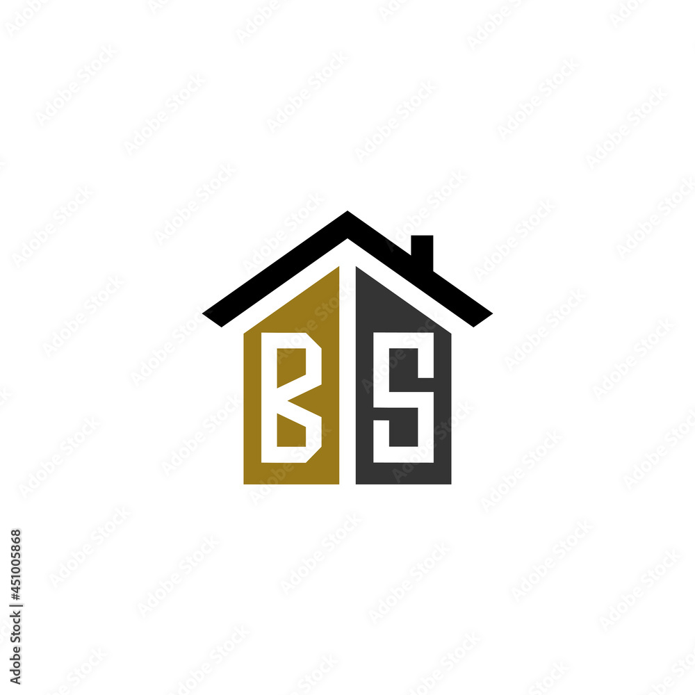 bs home logo design vector luxury linked bs home logo design vector luxury linked