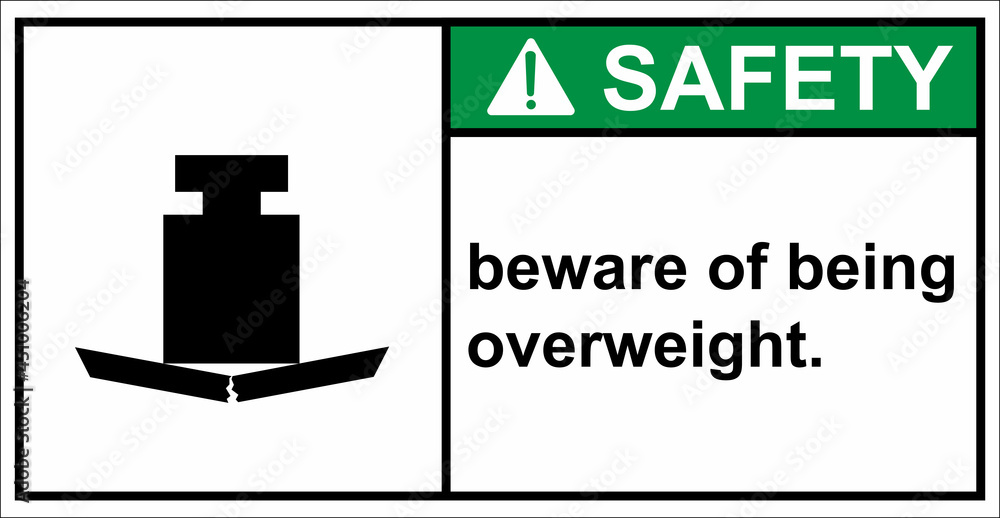Warning, do not overload the load.Safety sign. Warning, do not overload the load.Safety sign.