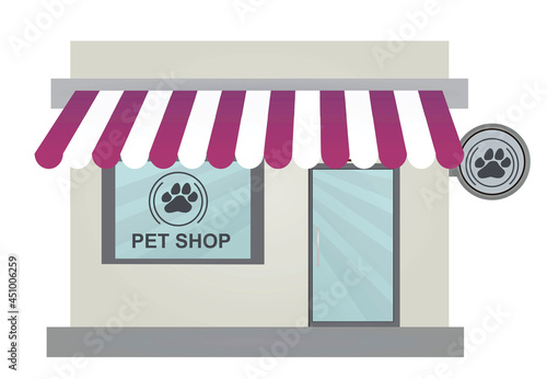 Pet shop building. vector illustration