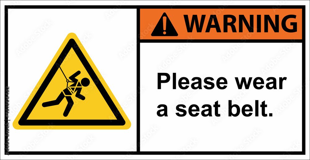 Please wear a safety harness to prevent falls from a height.Warning sign. Please wear a safety harness to prevent falls from a height.Warning sign.
