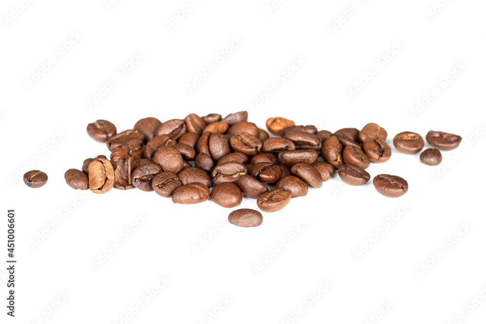 Coffee beans on white background. Coffee beans on white background.