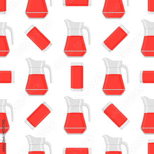 Illustration on theme colored lemonade in glass jug