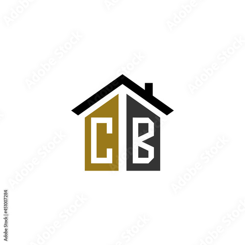 cb home logo design vector luxury linked