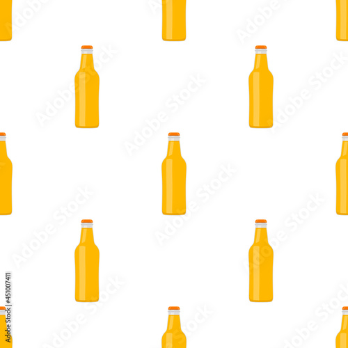 Illustration on theme seamless beer glass bottles with lid for brewery
