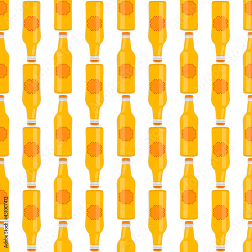 Illustration on theme seamless beer glass bottles with lid for brewery