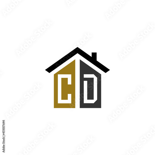 cd home logo design vector luxury linked