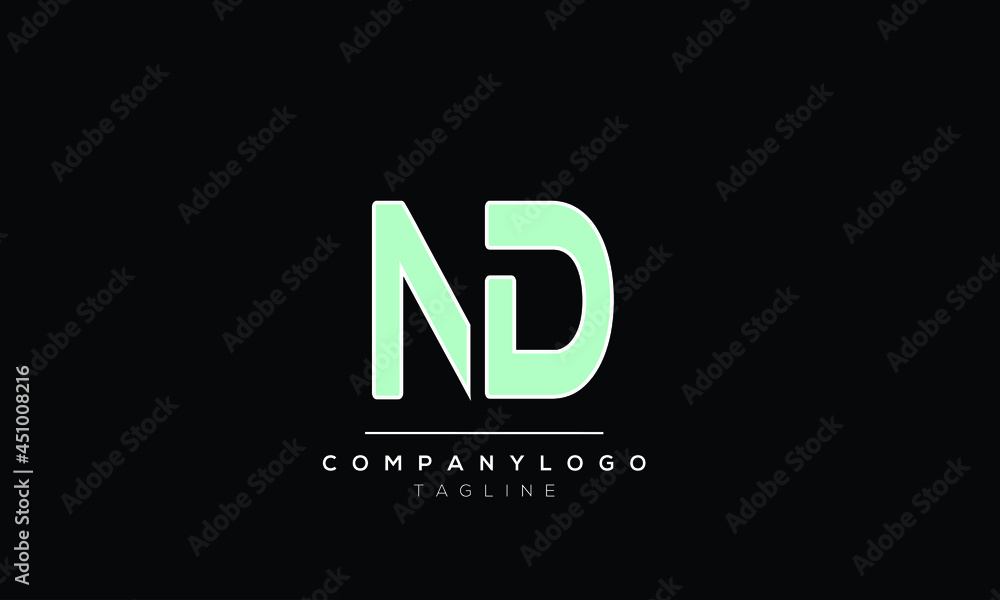 Abstract Letter Initial DN ND D N Vector Logo Design Template Abstract Letter Initial DN ND D N Vector Logo Design Template