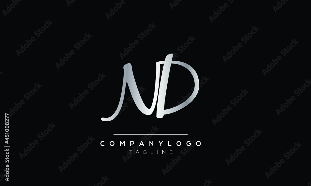 Abstract Letter Initial DN ND D N Vector Logo Design Template Abstract Letter Initial DN ND D N Vector Logo Design Template
