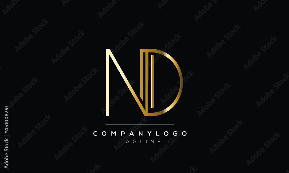 Abstract Letter Initial DN ND D N Vector Logo Design Template Abstract Letter Initial DN ND D N Vector Logo Design Template