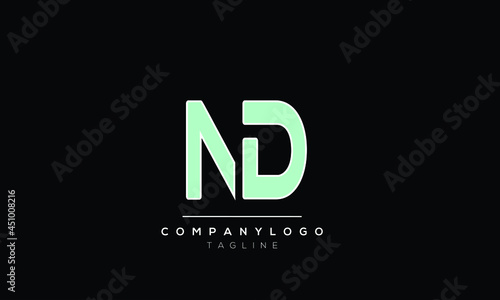 Abstract Letter Initial DN ND D N Vector Logo Design Template