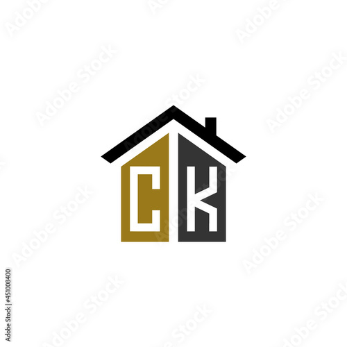 ck home logo design vector luxury linked