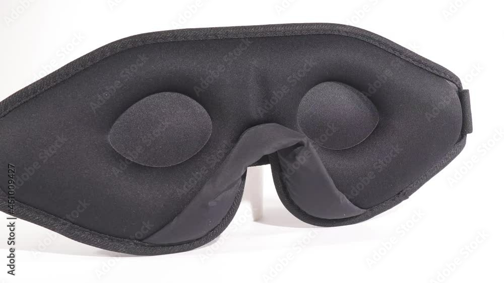Sleeping mask made of black polyester on the inside Sleeping mask made of black polyester on the inside
