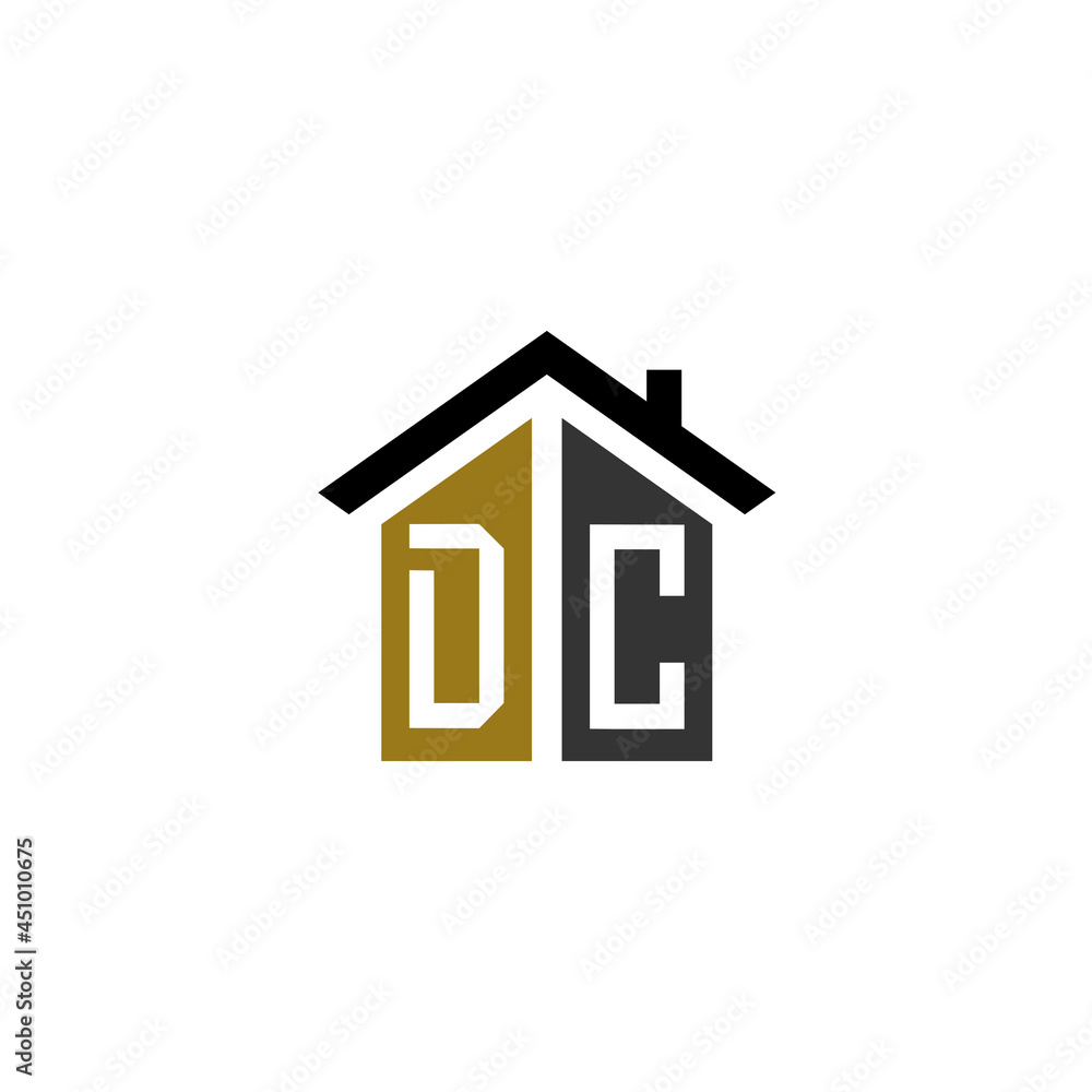 dc home logo design vector luxury linked dc home logo design vector luxury linked