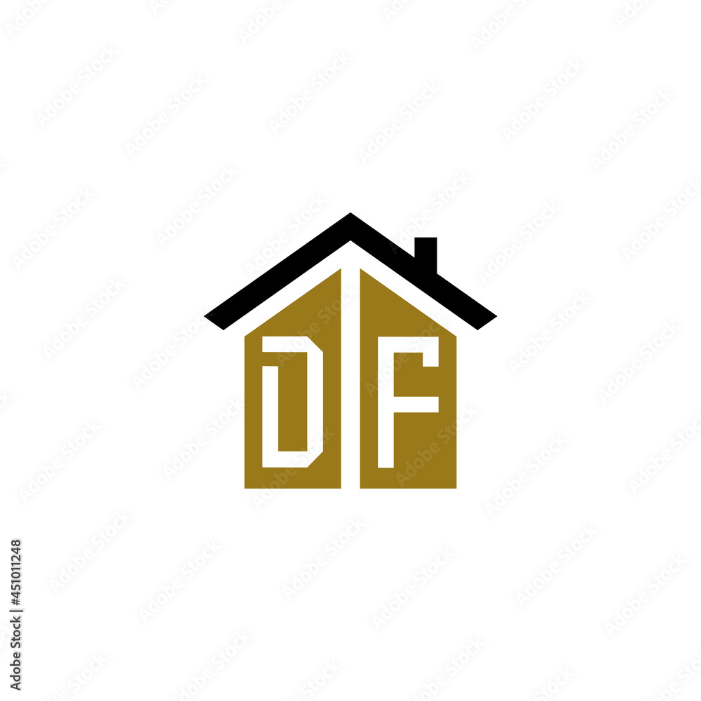 df home logo design vector luxury linked df home logo design vector luxury linked