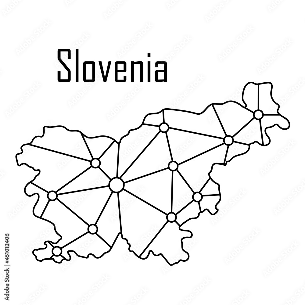 Slovenia map icon, vector illustration in black on a white background. Slovenia map icon, vector illustration in black on a white background.