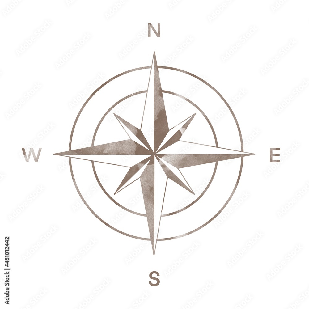 Geography science old compass isolated on white background.Compass wind rose icon logo Geography science old compass isolated on white background.Compass wind rose icon logo