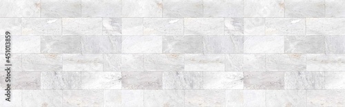 Wallpaper Mural Panorama of White marble tiled wall with vintage pattern texture and background seamless Torontodigital.ca