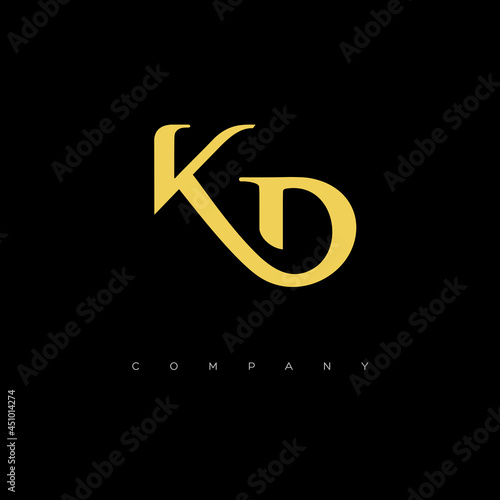 Initial KD logo design vector