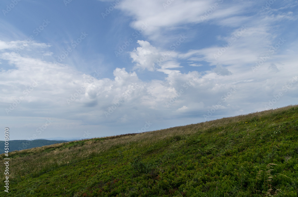 Panorama z połoniny Wetlińskiej  Bieszczady 