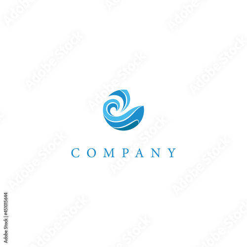 Wallpaper Mural creative ocean waves circle logo design. logo template Torontodigital.ca