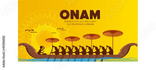 illustration of  Happy Onam festival of South India-Kerala. photo