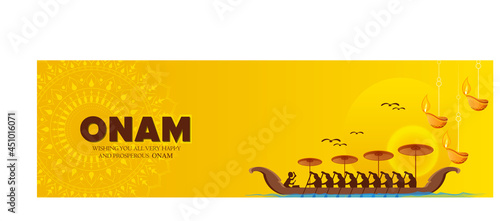illustration of  Happy Onam festival of South India-Kerala.