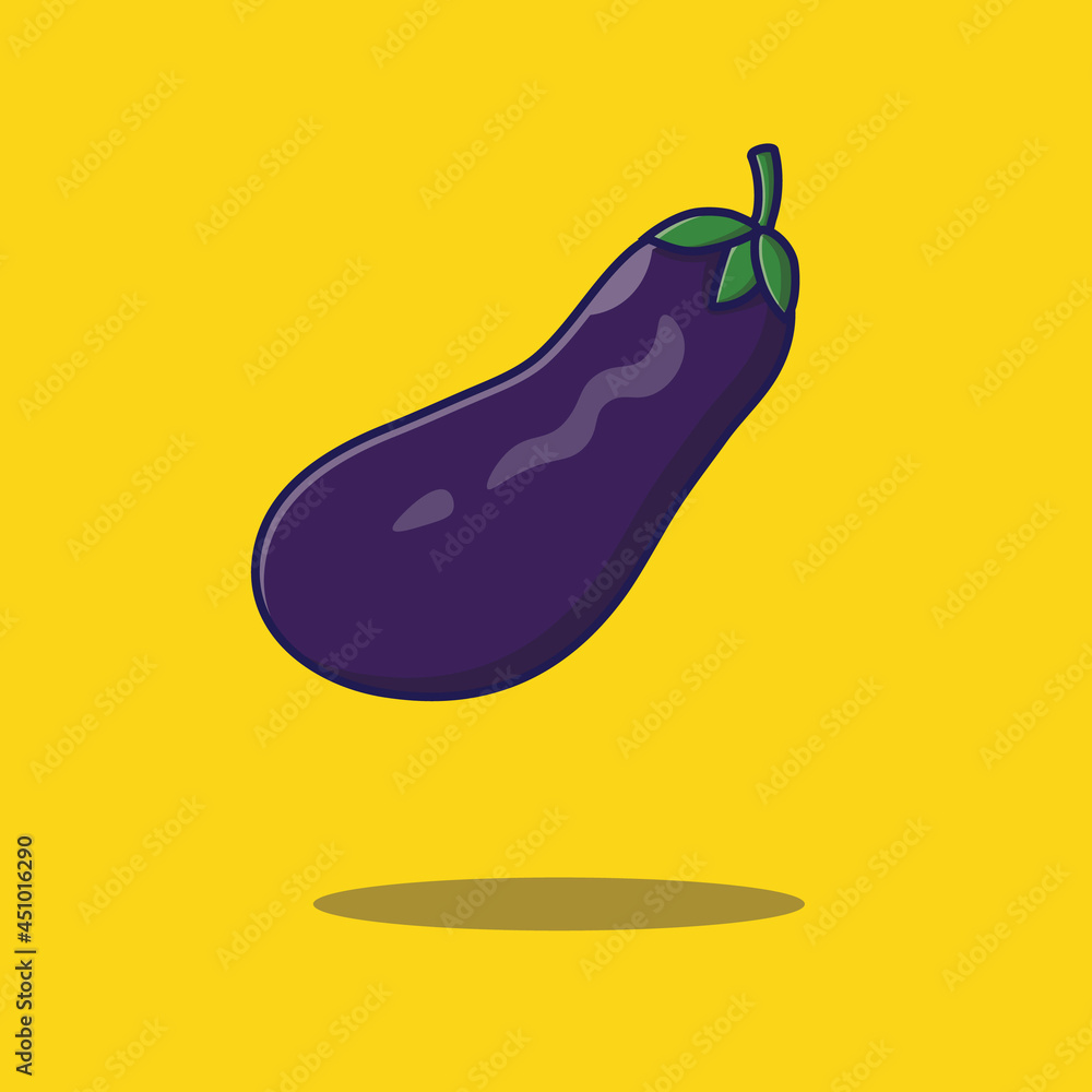 Eggplant Vegetables Flat Icon Vector Design Eggplant Vegetables Flat Icon Vector Design