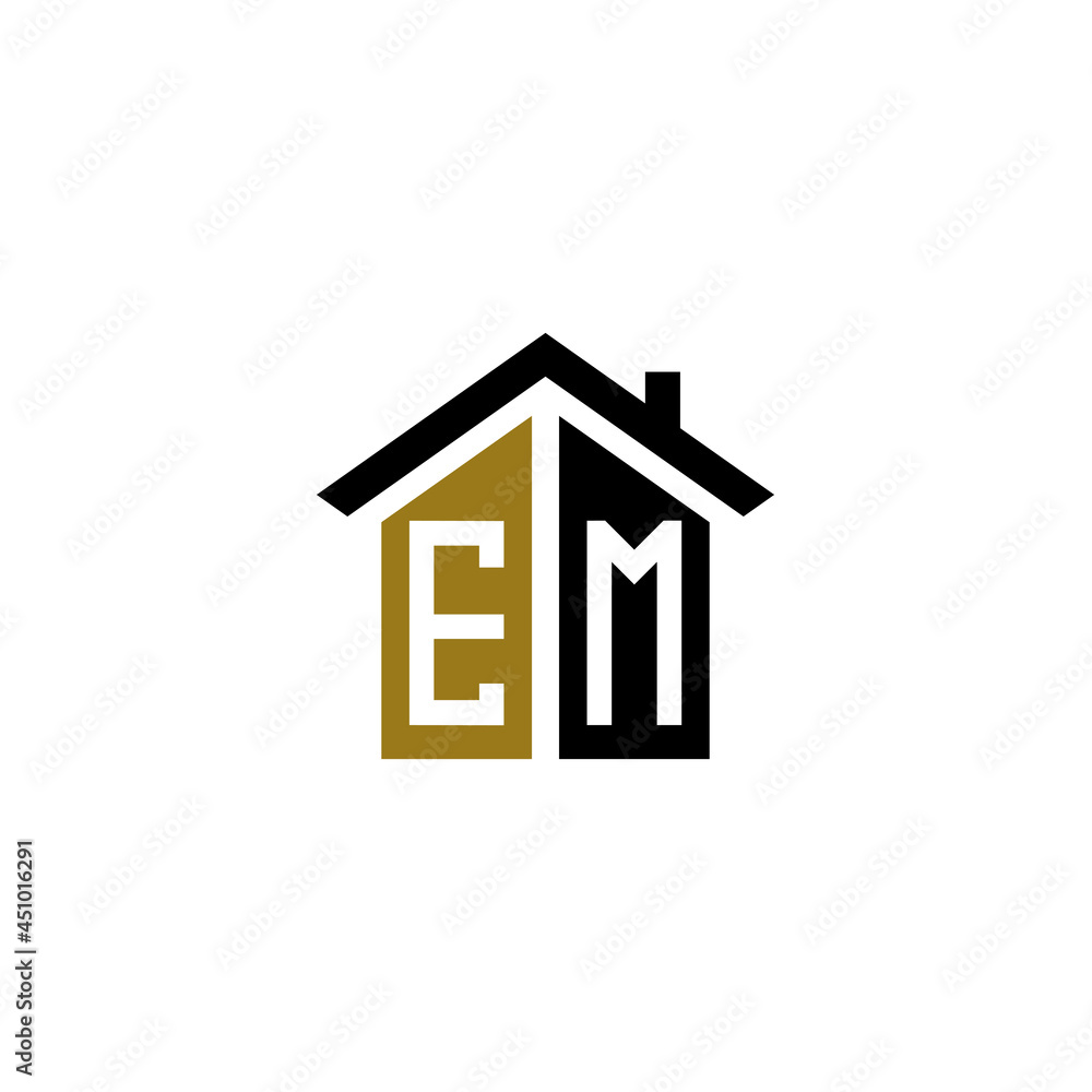 em home logo design vector luxury linked em home logo design vector luxury linked