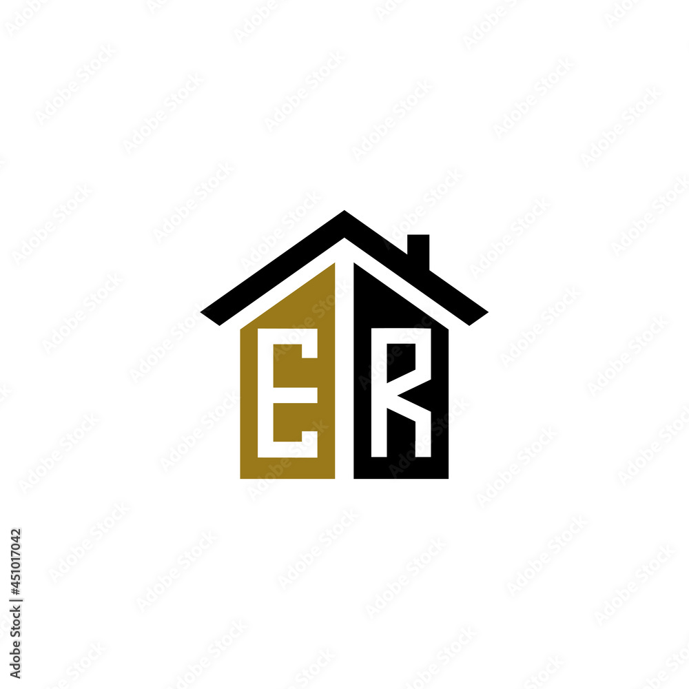 er home logo design vector luxury linked er home logo design vector luxury linked