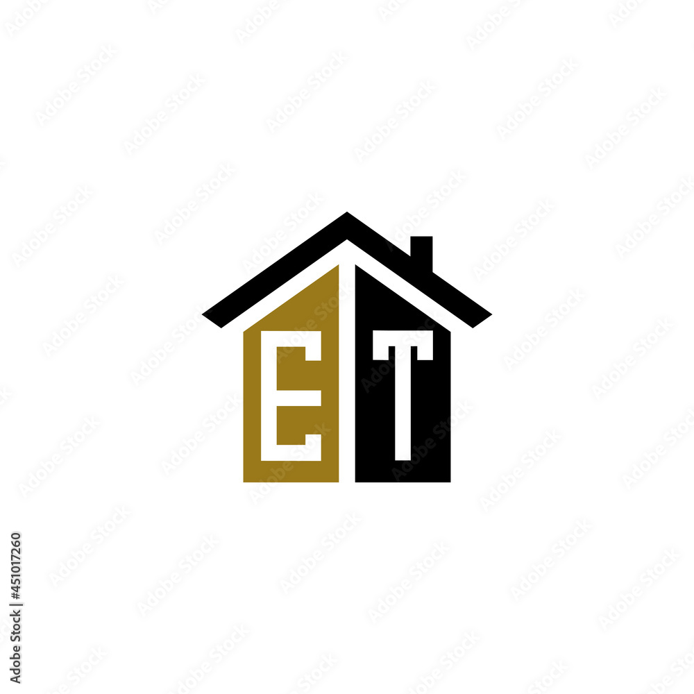 et home logo design vector luxury linked et home logo design vector luxury linked