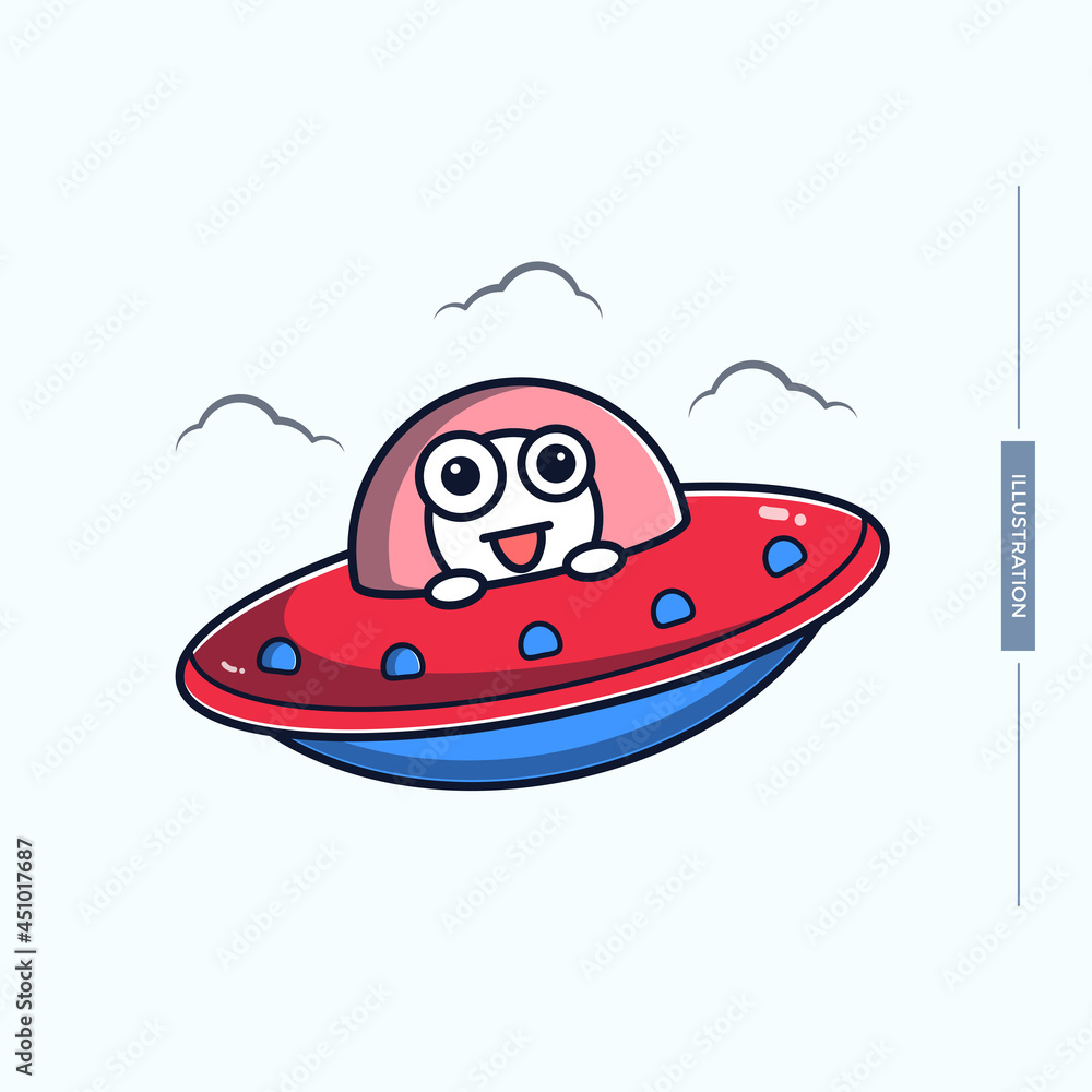 cute illustration of ufo character.space concept,vector eps 10 cute illustration of ufo character.space concept,vector eps 10