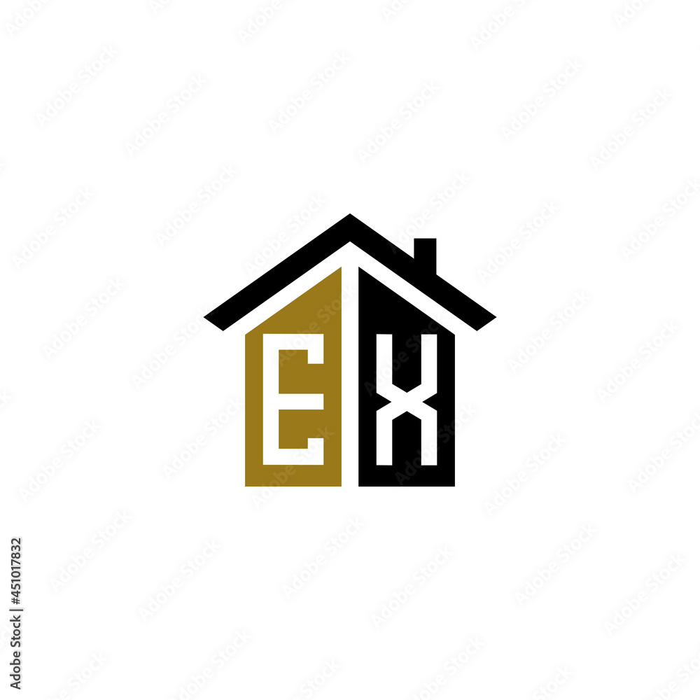 ex home logo design vector luxury linked ex home logo design vector luxury linked