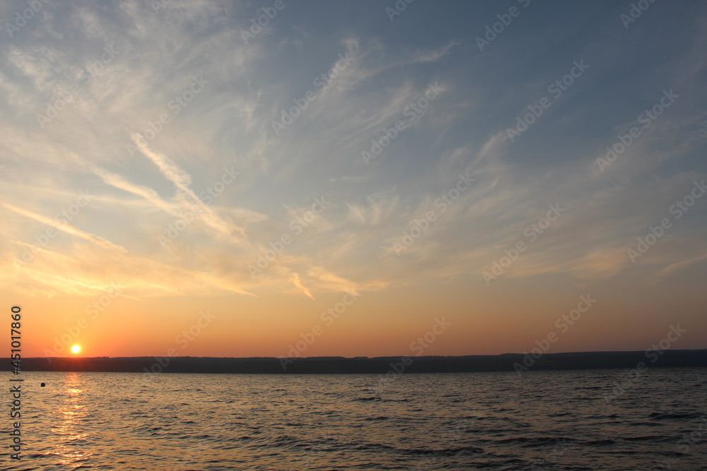 sunset on the seneca lake