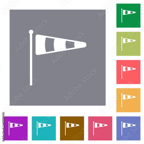 Windsock indicator solid square flat icons photo