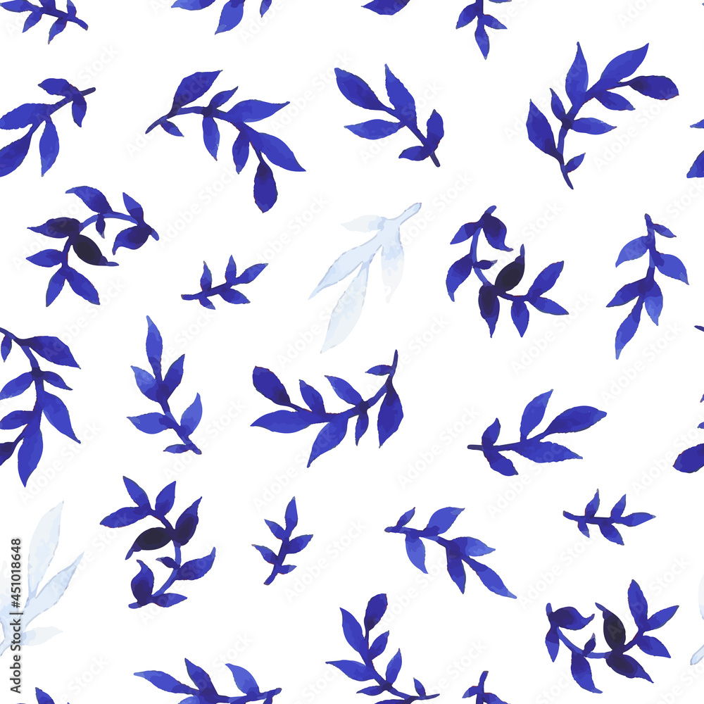 Seamless pattern with branches, leaves. Textured background for your design projects, textile, wrapping, wallpaper, web Seamless pattern with branches, leaves. Textured background for your design projects, textile, wrapping, wallpaper, web