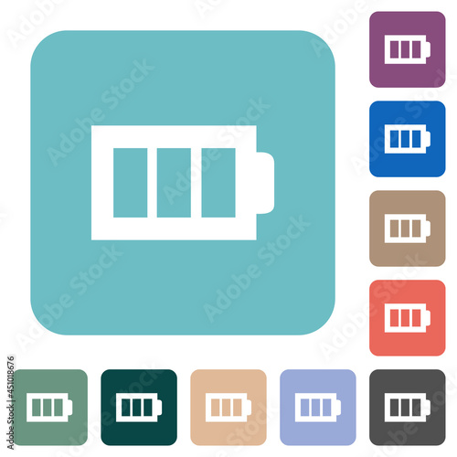 Full battery with three load units alternate rounded square flat icons