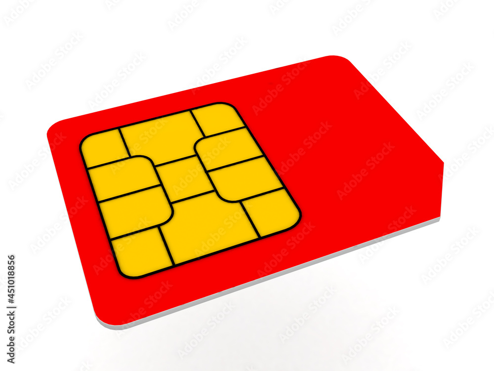 3d rendering mobile sim card 3d rendering mobile sim card