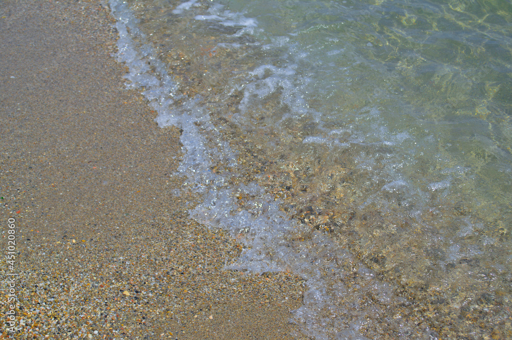 Beautiful view of the sea wave and sandy shore. Beautiful view of the sea wave and sandy shore.