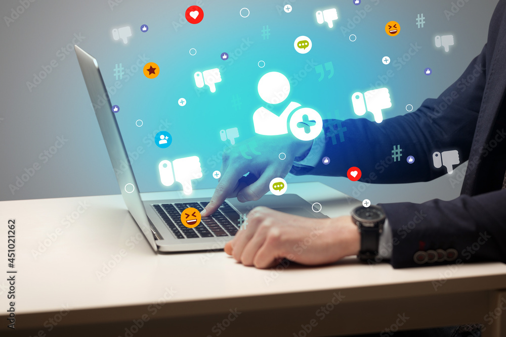 Hand surfing on the social media Hand surfing on the social media